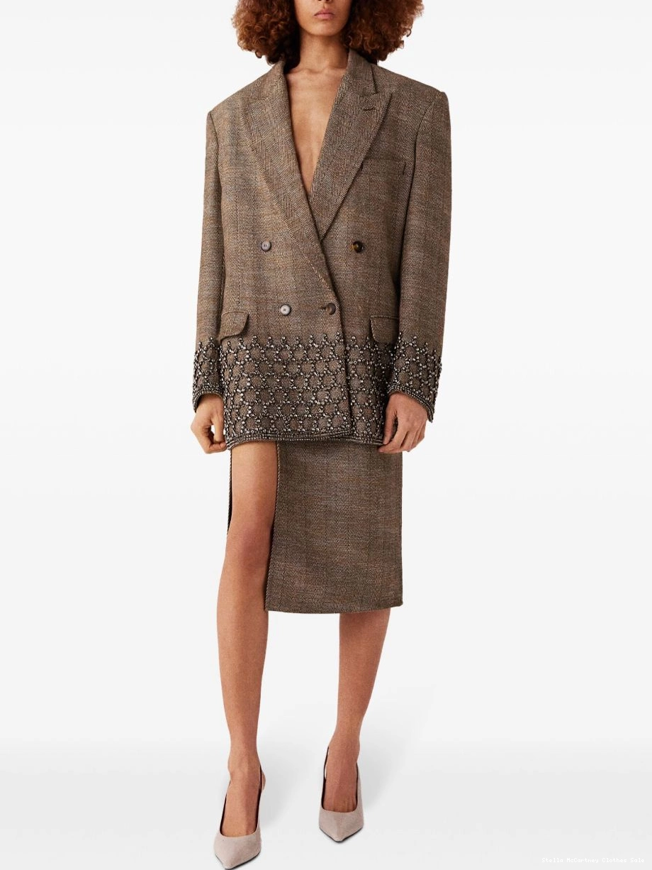 Cheap Women Stella Cage Oversized McCartney Crystal Blazer jacket 0811